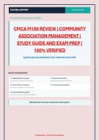 Cmca M100 Review &vert; Community Association Management &vert; Study Guide And Exam Prep &vert; 100&percnt; Verified