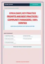Cmca Exam &vert; Key Practice Prompts And Best Practices &vert; Community Managers &vert; 100&percnt; Verified&NewLine;&NewLine;
