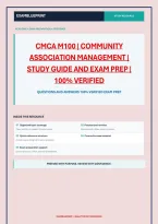 Cmca M100 &vert; Community Association Management &vert; Study Guide And Exam Prep &vert; 100&percnt; Verified