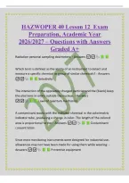 HAZWOPER 40 Lesson 12 Exam&NewLine;Preparation&comma; Academic Year&NewLine;2026&sol;2027 &ndash; Questions with Answers&NewLine;Graded A&plus;&NewLine;Radiation personal sampling dosimeters&colon; - Answers &NewLine;Which term is defined as the ability of an instrument to detect and&NewLine;measure a specific chemical or 