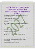 HAZWOPER 40 - Lesson 2 Exam&NewLine;Preparation&comma; Academic Year&NewLine;2026&sol;2027 &ndash; Questions with Answers&NewLine;Graded A&plus;&NewLine;Perimeter reconnaissance of a site should involve which of the&NewLine;following observations&quest;&NewLine;Changes in vegetation around buildings&NewLine;Signs and symptoms wor