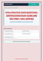 Cmca Practice Exam Questions &vert; Certification Study Guide And Test Prep &vert; 100&percnt; Verified&NewLine;