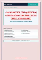 Cmca Practice Test Questions &vert; Certification Exam Prep &vert; Study Guide &vert; 100&percnt; Verified