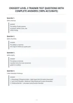 Crossfit Level 3 Trainer Test Questions With&NewLine;Complete Answers &lpar;100&percnt; Accurate&rpar;&NewLine;