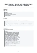 Crossfit Level 3 Trainer Test Updated Actual&NewLine;Questions With Correct Answers&NewLine;