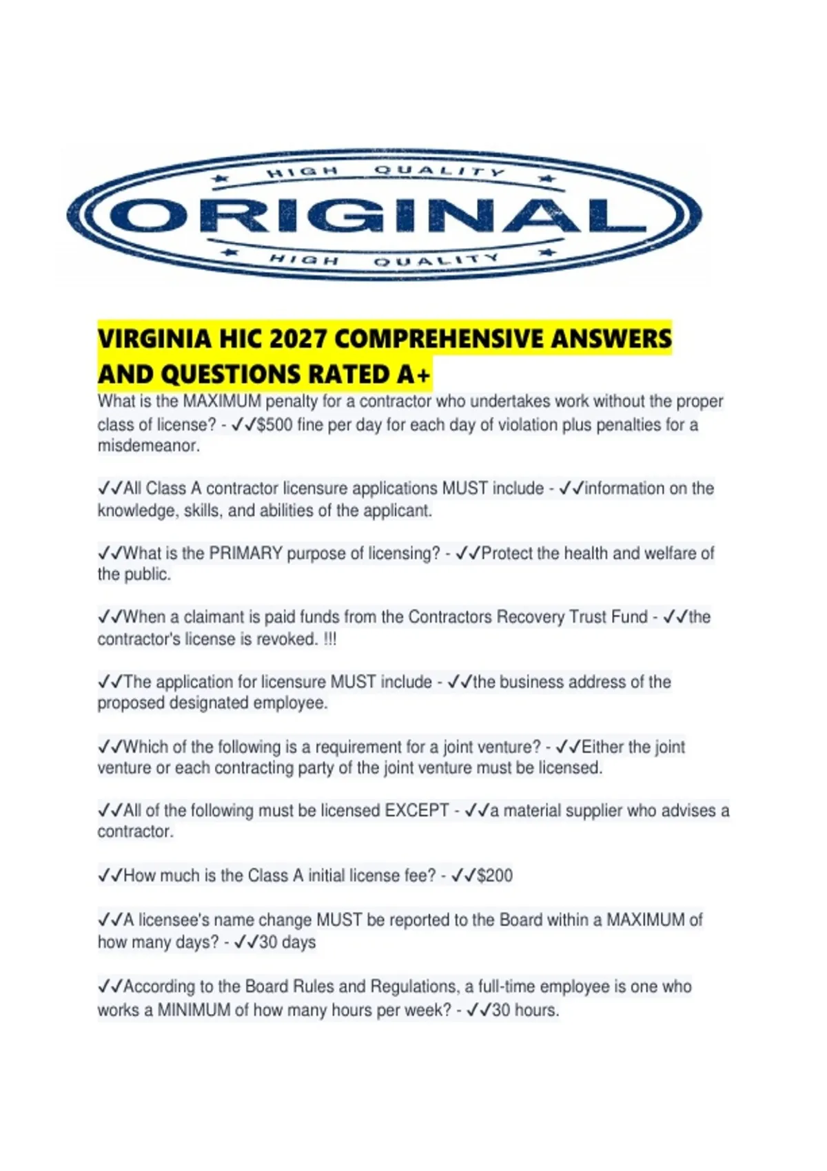 Virginia Hic 2027 Comprehensive Answers And Questions Rated A.pdf 1 ...