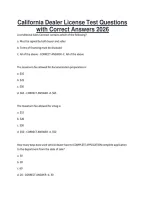 California Dealer License Test Questions with Correct Answers 2026