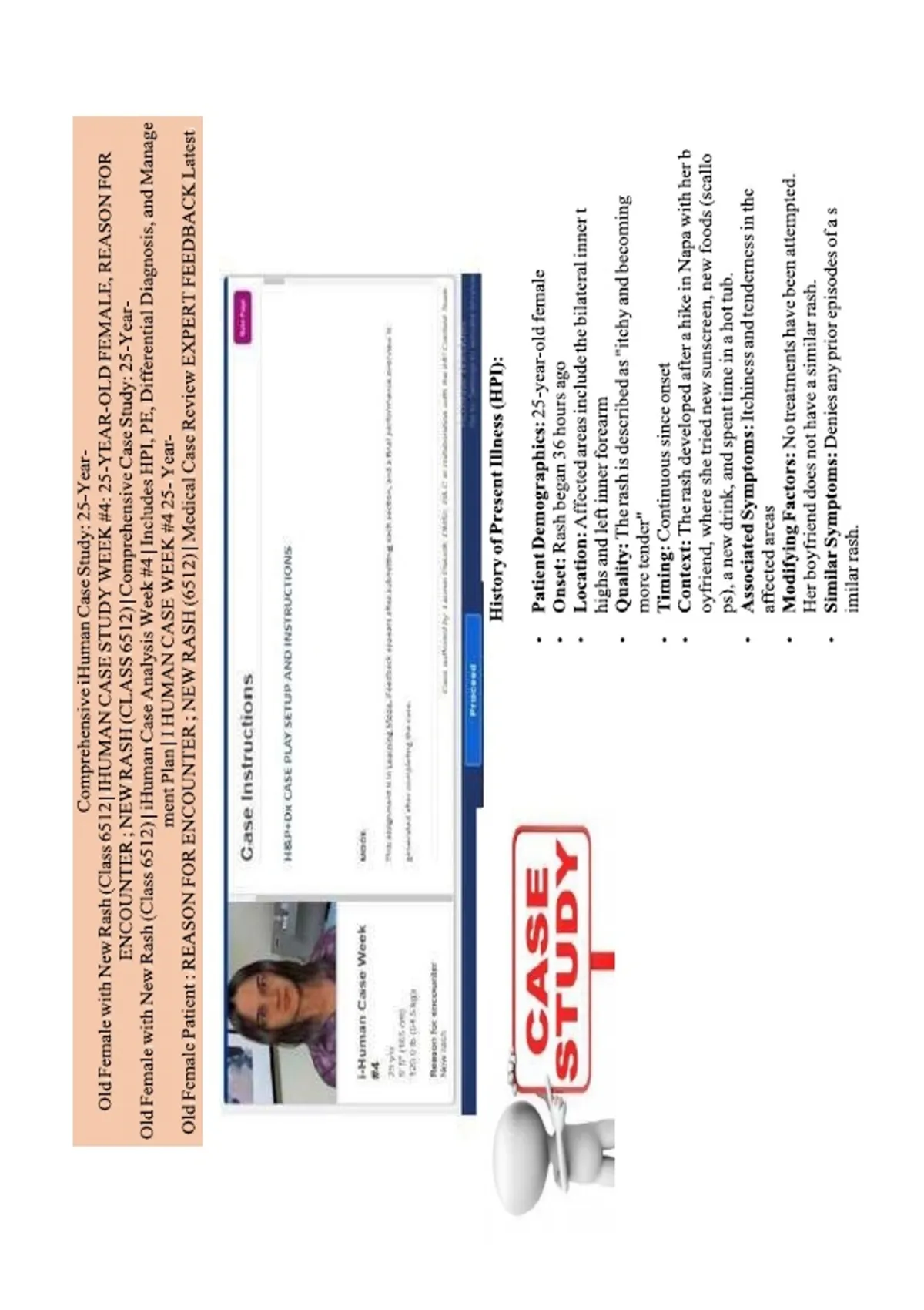 iHuman Case Study: 25-Year-Old Female with New Rash | Week 4 Clinical ...