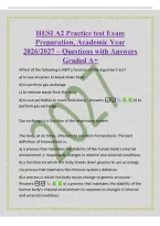 HESI A2 Practice test Exam&NewLine;Preparation&comma; Academic Year&NewLine;2026&sol;2027 &ndash; Questions with Answers&NewLine;Graded A&plus;&NewLine;Which of the following is NOT a function of the digestive tract&quest;&NewLine;a&rpar; to use enzymes to break down food&NewLine;b&rpar; to perform gas exchange&NewLine;c&rpar; to remove waste f