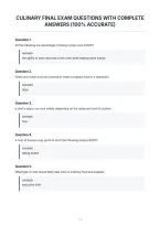 Culinary Final Exam Questions With Complete&NewLine;Answers &lpar;100&percnt; Accurate&rpar;&NewLine;
