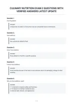 Culinary Nutrition Exam 2 Questions With&NewLine;Verified Answers Latest Update