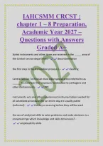 IAHCSMM CRCST &colon;&NewLine;chapter 1 &ndash; 8 Preparation&comma;&NewLine;Academic Year 2027 &ndash;&NewLine;Questions with Answers&NewLine;Graded A&plus;&NewLine;Soiled instruments and other items are received in the &lowbar;&lowbar;&lowbar;&lowbar;&lowbar; area of&NewLine;the Central service department - decontamination&NewLine;the first step in the sterilizati