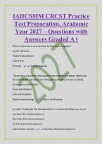 IAHCSMM CRCST Practice&NewLine;Test Preparation&comma; Academic&NewLine;Year 2027 &ndash; Questions with&NewLine;Answers Graded A&plus;&NewLine;What instruments are cleaned by the sonic Irrigator&quest;&NewLine;Lumen devices&NewLine;Power instruments&NewLine;Case carts&NewLine;Forceps - Lumen devices&NewLine;The process by 
