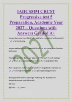 IAHCSMM CRCST &colon;chapter 1-9 assessment online Preparation&comma; Academic Year 2027 &ndash; Questions with Answers Graded A&plus;