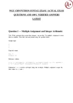 WGU C859 Python Syntax Exam 2026 &sol; 2027 Questions and 100&percnt; Verified Answers &vert; Graded A&plus; Latest