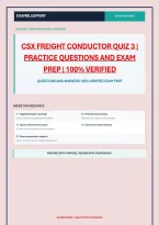 Csx Freight Conductor Quiz 3 &vert; Practice Questions And Exam Prep &vert; 100&percnt; Verified
