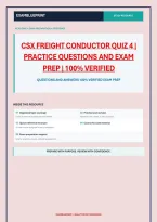 Csx Freight Conductor Quiz 4 &vert; Practice Questions And Exam Prep &vert; 100&percnt; Verified