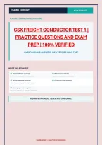 Csx Freight Conductor Test 1 &vert; Practice Questions And Exam Prep &vert; 100&percnt; Verified