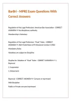 BarBri - MPRE Exam Questions With Correct Answers