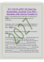 IVY TECH APHY 101 Quiz One&NewLine;Preparation&comma; Academic Year 2027 &ndash;&NewLine;Questions with Answers Graded A&plus;&NewLine;Which is a physiological description rather than an anatomical one&quest; -&NewLine;The muscles of the intestinal wall contract slowly and&NewLine;involuntarily&period;&NewLine;What organ syst