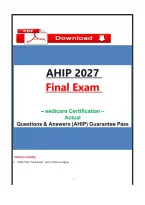 AHIP 2027 Final Exam &ndash; Medicare Certification &ndash; Actual Questions & Answers &lpar;AHIP&rpar; Guarantee Pass &lpar;Updated Pdf&rpar;&NewLine;