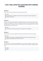 Cysa&plus; Final Expected Questions With Verified&NewLine;Answers&NewLine;