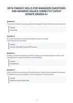 D076 Finance Skills For Managers Questions&NewLine;And Answers Solved Correctly Latest&NewLine;Update Graded A&plus;&NewLine;