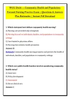 WGU D450 &mdash; Community Health and Population&NewLine;Focused Nursing Practice Exam &vert; Questions & Answers &NewLine;Plus Rationales &vert; Instant Pdf Download 
