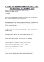 Ca Dre Salesperson Exam Questions With Correct Answers 2026&period;