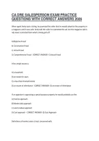 Ca Dre Salesperson Exam Practice Questions With Correct Answers 2026&period;