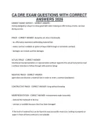 Ca Dre Exam Questions With Correct Answers 2026&period;