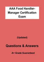 AAA Food Handler Manager Certification &vert; Food Safety Exam Prep and Study Guide &vert; Grade A&plus; &vert; 2026&ndash;2027