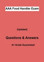 AAA Food Handler Certification &vert; Food Safety Practice Test and Exam Prep &vert; Grade A&plus; &vert; 2026&ndash;2027