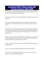 Louisiana POST Study Guide with correct answers 100&percnt; 2026