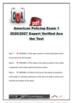 American Policing Exam 1 2026&sol;2027 &vert; 21 Questions & Answers &vert; Peelian Principles&comma; Police History&comma; Community Policing & Criminal Justice