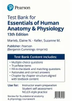 Test Bank - Essentials of Human Anatomy & Physiology&comma; 13th Edition &lpar;Marieb&comma; 2022&rpar;&comma; All Chapters&NewLine;