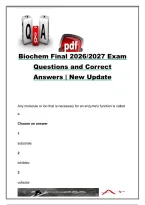 Biochemistry Final Exam 2026&sol;2027 &vert; 40&plus; Questions & Answers &vert; Enzymes&comma; Metabolism&comma; ATP&comma; Proteins&comma; Lipids & DNA