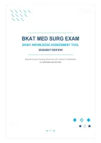 BKAT Med Surg Exam 2026&sol;2027 &vert; Basic Knowledge Assessment Tool Questions & Answers with Rationales &vert; Nursing Prep &vert; Graded A&plus; &vert; Instant Download