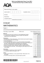 AQA A-Level Mathematics Paper 2 June 2026 &NewLine;Combined Question Paper and Mark Scheme&NewLine;