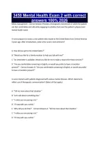 3450 Mental Health Exam 2 with correct answers 100&percnt; 2026