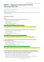 NSG 524 Mental Health Nursing&colon; Therapeutic Communication & Crisis Intervention &ndash; 90 Practice Questions &lpar;PDF&rpar; &vert; 2026&ndash;2027 &vert; Herzing University