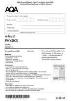 AQA A-Level Physics Paper 3 Section A June 2026 &NewLine;Combined Question Paper and Mark Scheme