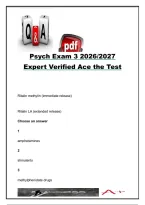  Psychiatric Nursing Exam 3 2026&sol;2027 &vert; 6 Multiple-Choice Questions & 90&plus; Key Terms &vert; PTSD&comma; OCD&comma; ADHD&comma; Autism & Mental Health Nursing