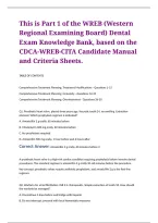 WREB Western Regional Examining Board Dental Examination Comprehensive Practice Questions and Answers with Detailed Rationales for Clinical Dentistry Exam Preparation&NewLine;