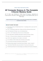 AP Computer Science A 2027 Mastery Guide&colon; All 10 Units&comma; Java Mechanics&comma; 1D&sol;2D Arrays&comma; ArrayList&comma; Inheritance&comma; Recursion&comma; 4 Fully Worked FRQs and 10 Fatal Grader Traps