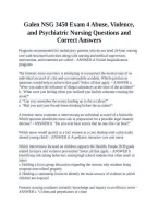 Galen NSG 3450 Exam 4 Abuse&comma; Violence&comma; and Psychiatric Nursing Questions and Correct Answers&NewLine;