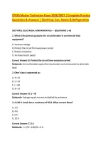CFESA Master Technician Exam 2026&sol;2027 &vert; Complete Practice &NewLine;Questions & Answers &vert; Electrical&comma; Gas&comma; Steam & Refrigeration 
