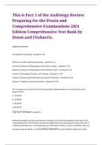 Audiology Review 2024 Edition Comprehensive Practice Questions and Answers with Detailed Rationales for Praxis and Comprehensive Examination Preparation by Donai and Fitzharris&NewLine;