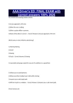 AAA Driver's ED&colon; FINAL EXAM with correct answers 100&percnt; 2026