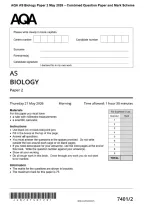 AQA AS Biology Paper 2 May 2026 &ndash; Combined Question Paper and Mark Scheme